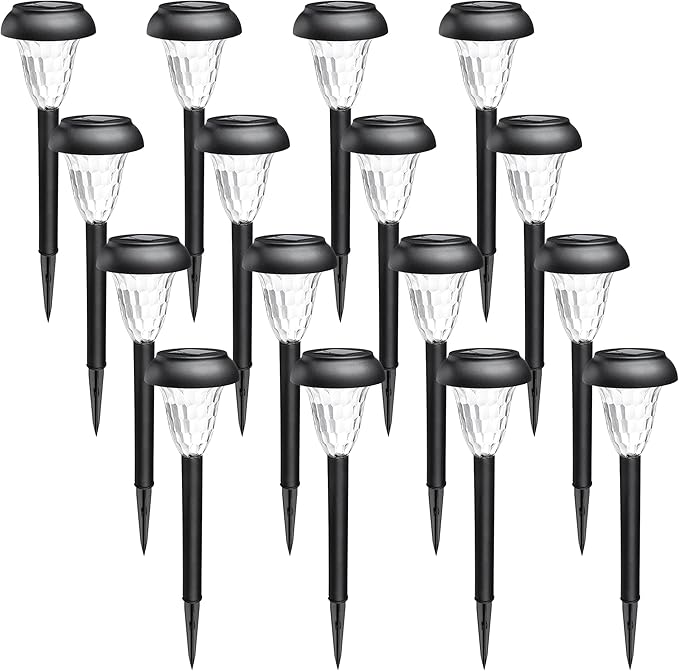 GIGALUMI 16 Pack Solar Lights Outdoor Waterproof, Warm White Pathway Light - Image 8
