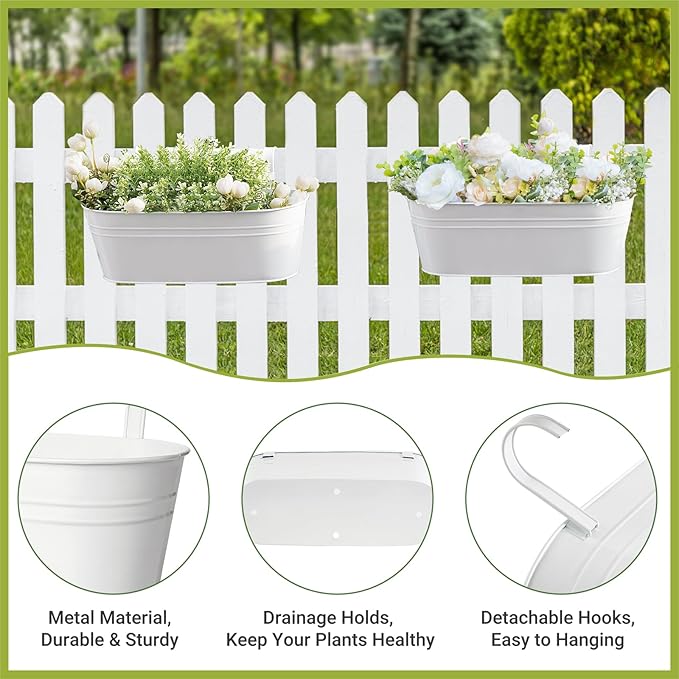 Dahey 3 Pcs Metal Iron Hanging Flower Pots - Image 3