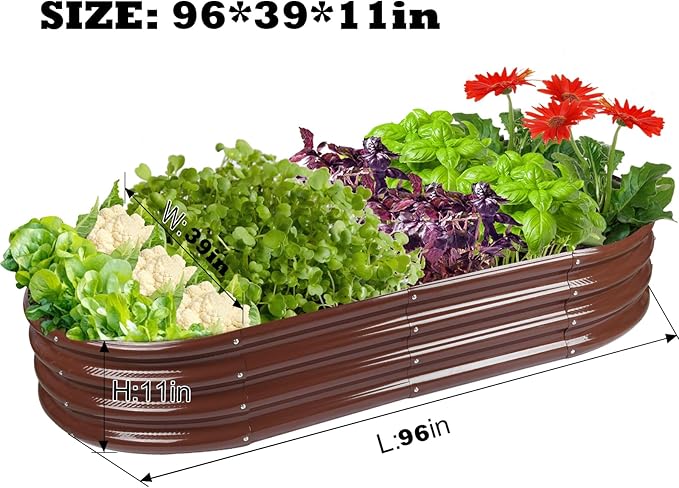 Raised Garden Bed Galvanized Planter Box Outdoor, Rot-Resistant Metal Garden - Image 2