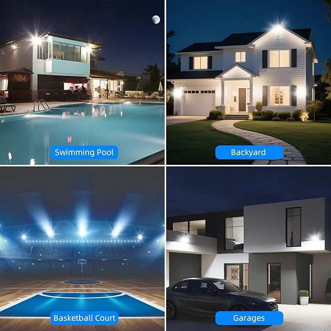 200W LED Flood Lights Outdoor, 6500k Daylight White Outdoor LED Lights - Image 6