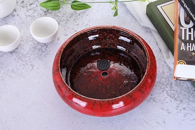 VanEnjoy 7.1 inch Round Large Shallow Succulent Ceramic Glazed Planter Pots - Image 4