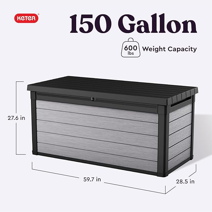 Keter Denali 150 Gallon Resin Large Deck Box - Image 2
