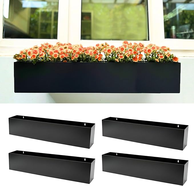 LaLaGreen Wall Planters for Outdoor Plants Carbon Steel Black Metal Hanging by L%C3%A1L%C3%A1Green