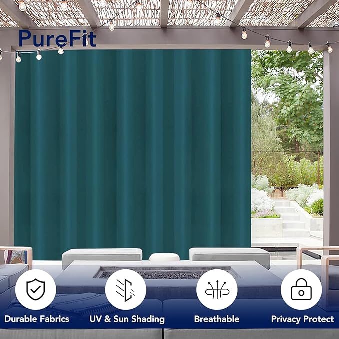 PureFit Outdoor Curtains for Patio Waterproof Weatherproof, UV and Fade - Image 3