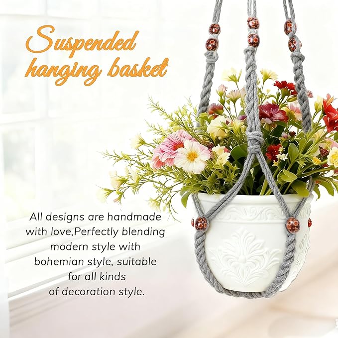 35 Inch Macrame Plant Hanger, Large - Image 2