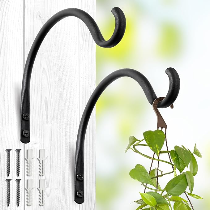 Qiang Ni Hanging Plant Bracket Hooks: 6 Inch Wall Plant Hook Planters and Decor by QiangNi