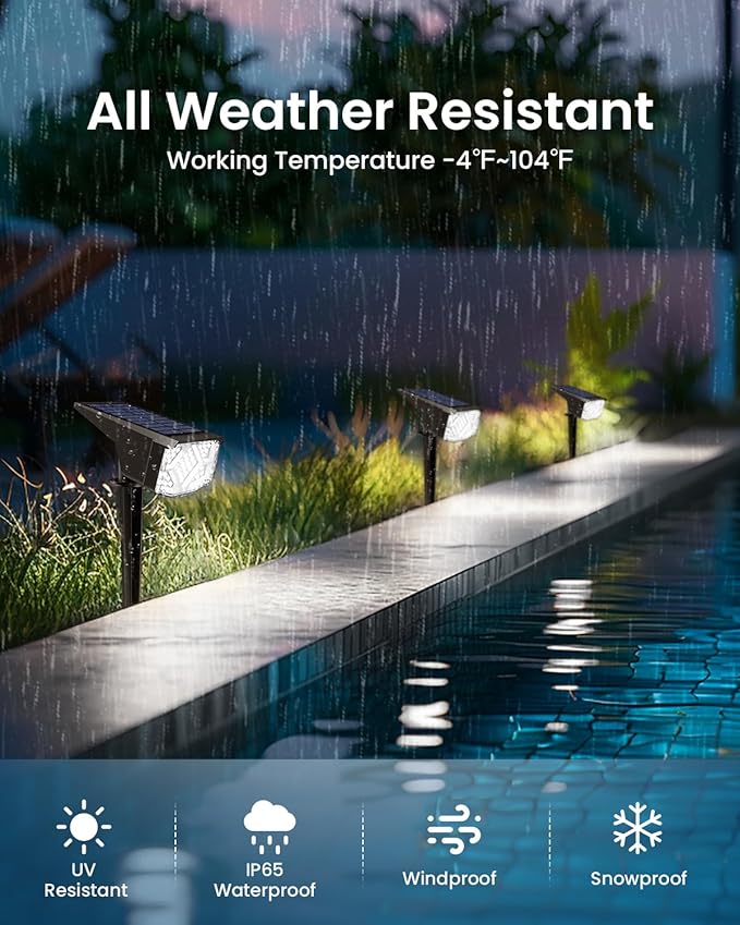 Solar Spot Lights Outdoor, Solar Lights Outdoor Waterproof IP65, Compact Design - Image 5