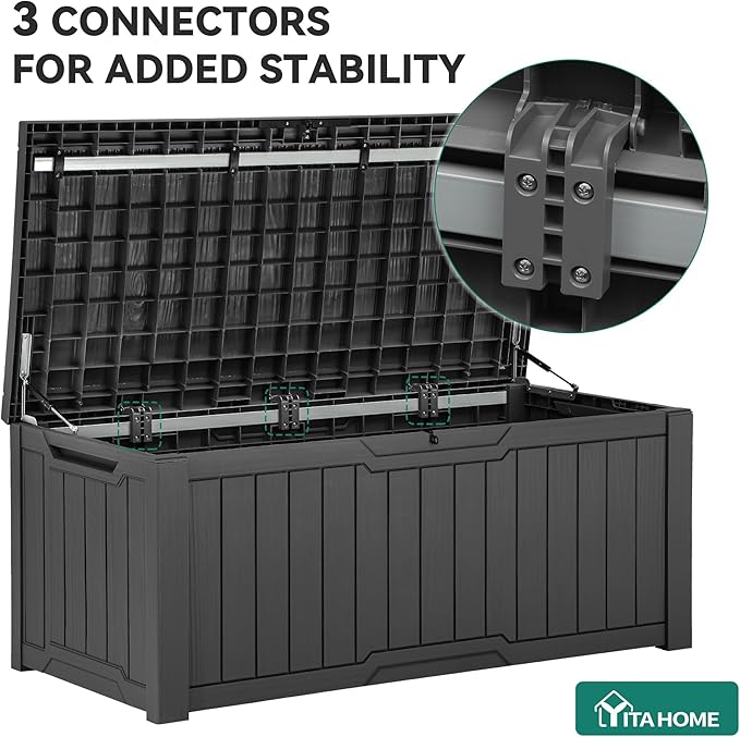YITAHOME 120 Gallon Outdoor Storage Deck Box, Large Resin Patio Storage - Image 8