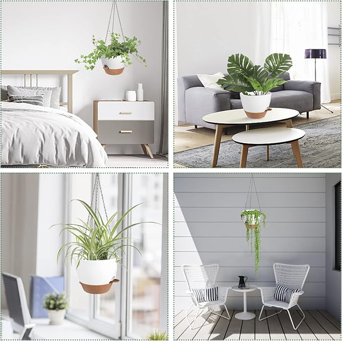 Hanging Planters for Indoor Outdoor Plants, 2 Pack Self Watering Hanging Pot - Image 6