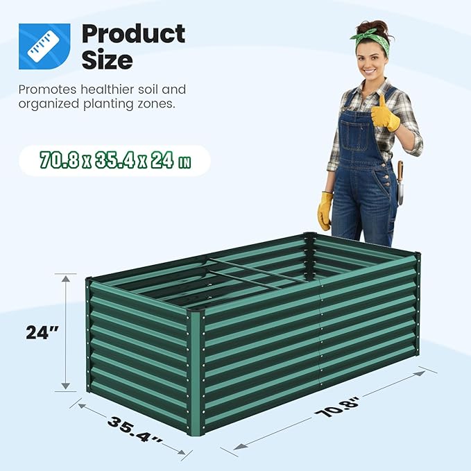 Quictent Galvanized Raised Garden Bed Metal Planter Box Bottomless - Image 6