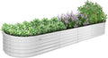 A ANLEOLIFE 12X3X1.5 ft Galvanized Raised Garden Beds Outdoor, Oval Extra Large by AAnleolife