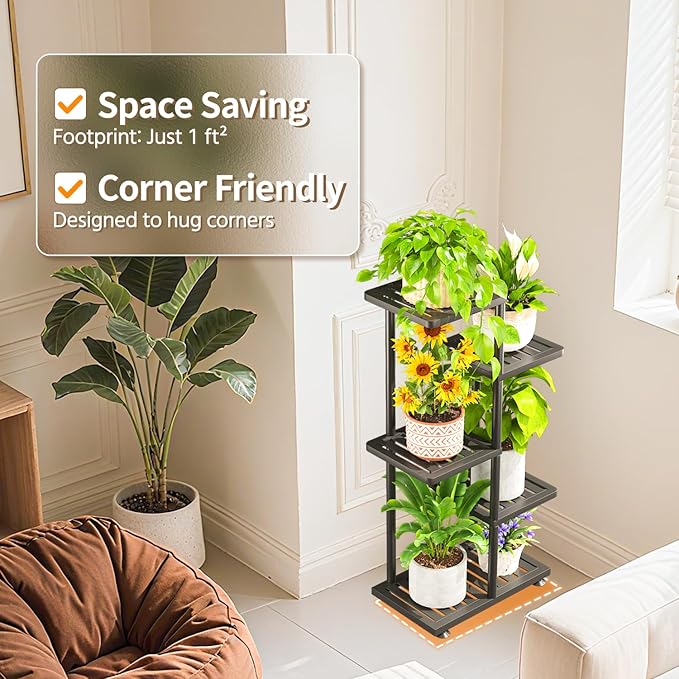 LASZOLA 4 Tier Plant Stand Indoors Outdoors - Image 5