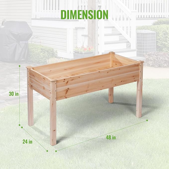 Backyard Expressions Wooden Raised Garden Bed | 48" x 24" x 30" Elevated - Image 3