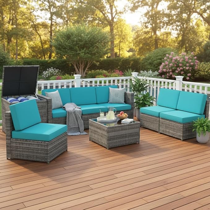 Tangkula 8 Pieces Wicker Patio Furniture Set - Image 3