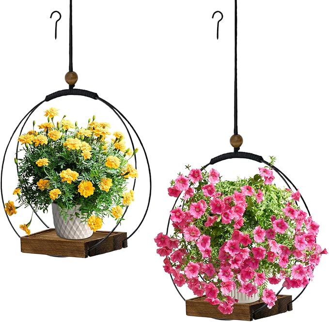 2 Pack Hanging Planter for Indoor Plants, Modern Boho Macrame Hanger, Wall - Image 8