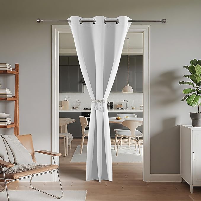Joydeco Blackout Door Curtain for Doorway Privacy 84 Inches Long, Grommet - Image 2