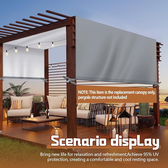 Universal Pergola Replacement Canopy Outdoor Canopy Shade Cover Waterproof - Image 7