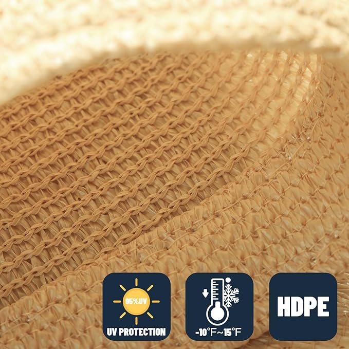 SUNNY GUARD Sun Shade Sail 10'x10'x14' Right Triangle Sand UV Block Sunshade - Image 4