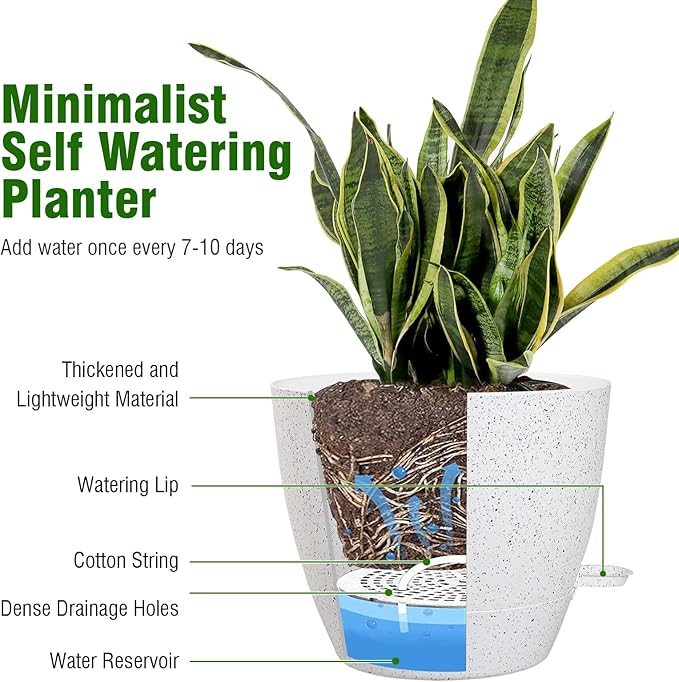 10 inch Self Watering Pots, Plant Pots - Image 4