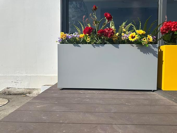 40" L x 16" W x 18" H Metal Large Rectangular Planter - Image 3