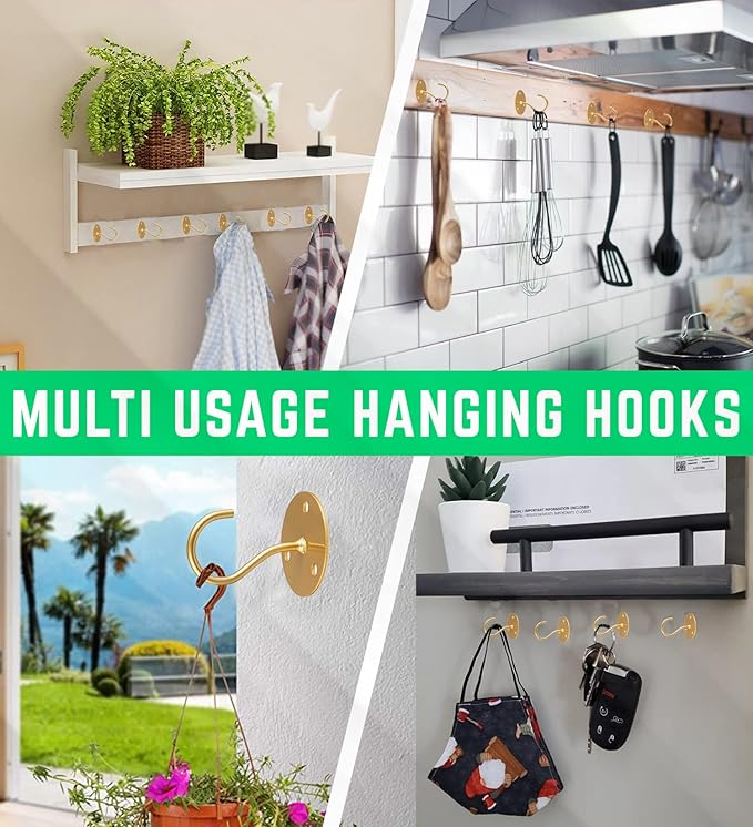Ceiling Hooks for Hanging Plants- 4pcs 2.56 inches Heavy Duty Powder Coated - Image 3