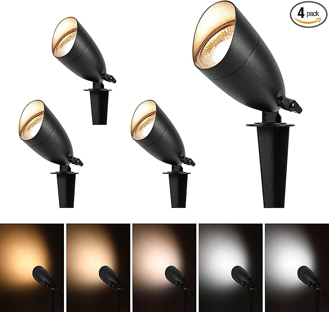 LUTEC 5CCT 12V Low Voltage Landscape Lighting Die-cast Aluminum Spot Lights by LUTEC