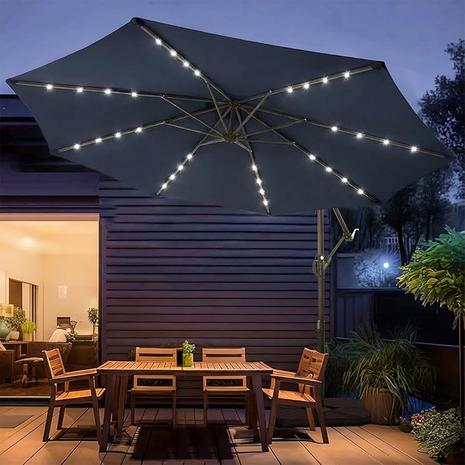 wikiwiki 10ft Solar LED Patio Umbrella - Image 9
