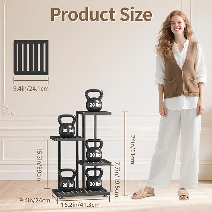 LASZOLA 3 Tier Plant Stand Indoors Outdoors - Image 2