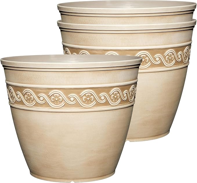 Classic Home and Garden Corinthian Round Planter, Desert Tan by ClassicHomeandGarden