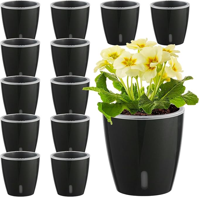 Self Watering Pots for Indoor Plants, Small African Violet Pots by KvyusFlourish