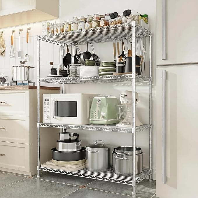 Xcity Storage Shelves, 4 Tier Heavy Duty Metal Shelving Unit - Image 4
