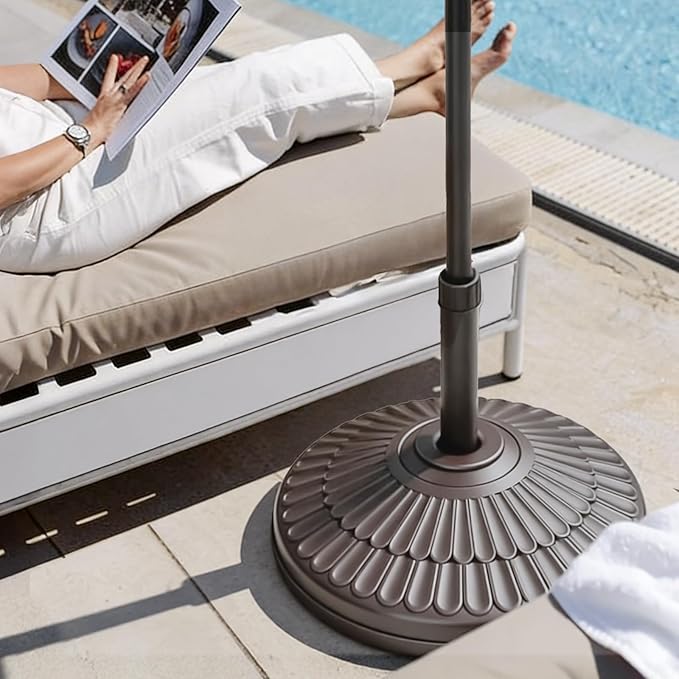 wikiwiki 80 Lbs HDPE Round Patio Umbrella Base, Weighted Umbrella Stands Fits - Image 5