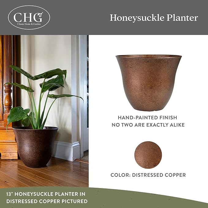 Classic Home and Garden Honeysuckle Resin Planters - Image 2