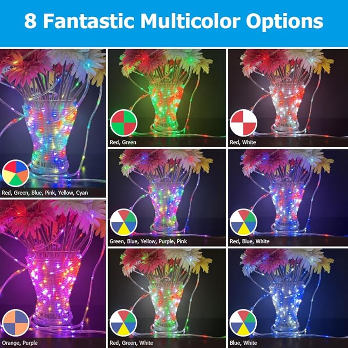 200ft Outdoor Rope Light, IP68 Waterproof 25 Color Changing String Lights - Image 3