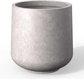 Kante 15.3" Dia Round Concrete Planter, Outdoor Indoor Large Plant Pots by Kante
