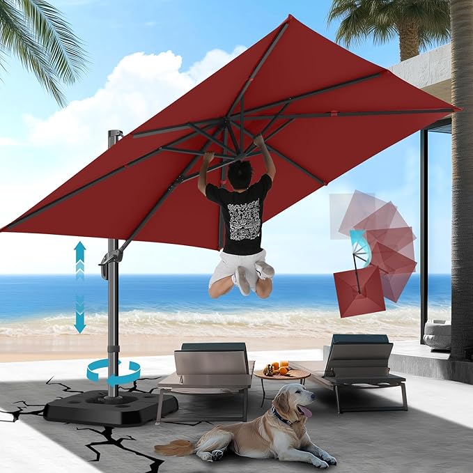 HOTEEL10x10ft Patio Umbrella Cantilever Umbrellas by HOTEEL