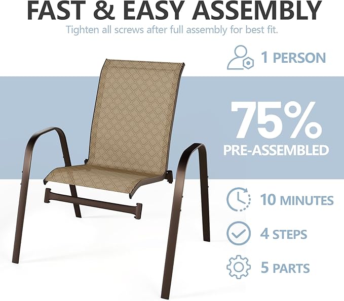 SWITTE Patio Chairs Set of 4 - Image 5