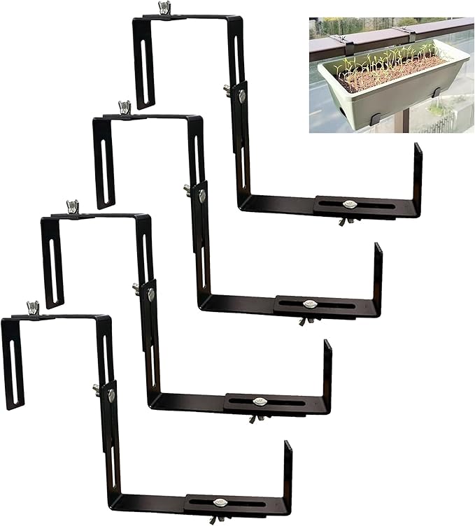 Adjustable Planter Box Brackets, Window Boxes Planters, Heavy-Duty Planters by Toyletgo