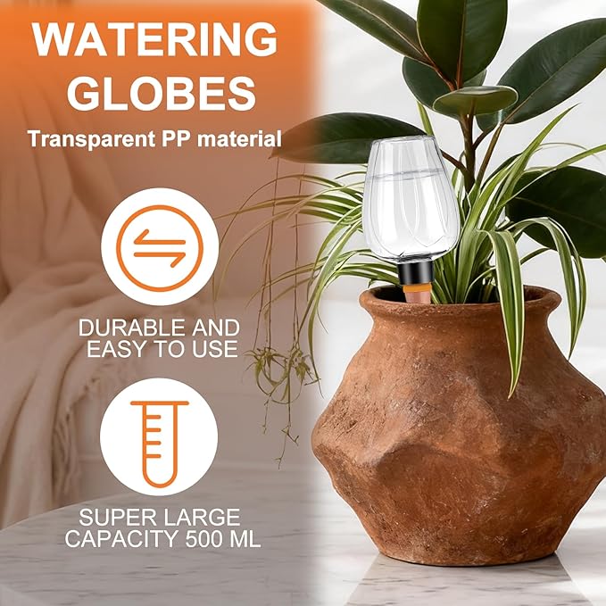 4 Pcs Plant Watering Globes Self Watering Planter Insert Plants Top Fill Water - Image 5