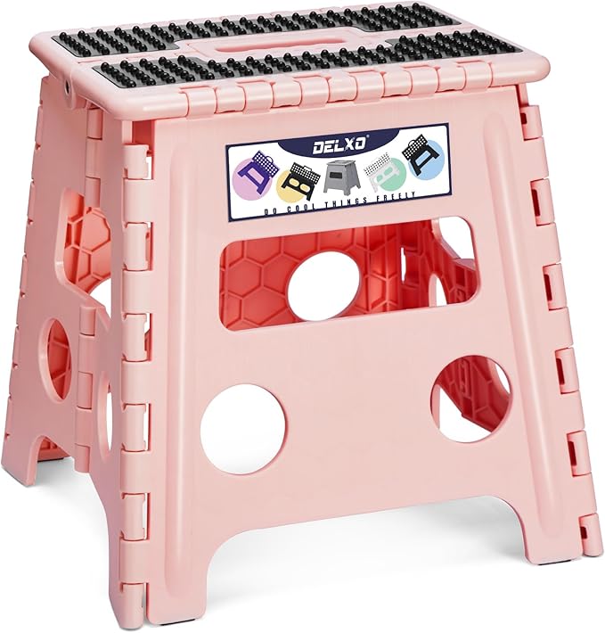 Delxo Folding Step Stool 13 Inch, Non-Slip Foldable Stools by Delxo