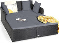 Tangkula Outdoor Rattan Daybed, Wicker Furniture by TANGKULA