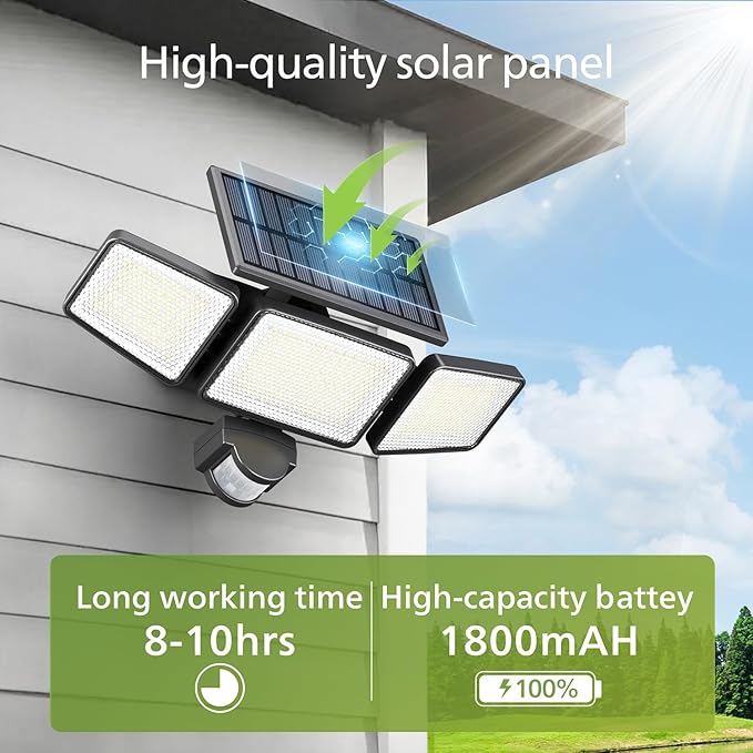 Philips Solar Security Light Outdoor 302 LED 1200lm，Solar-Powered Waterproof - Image 6