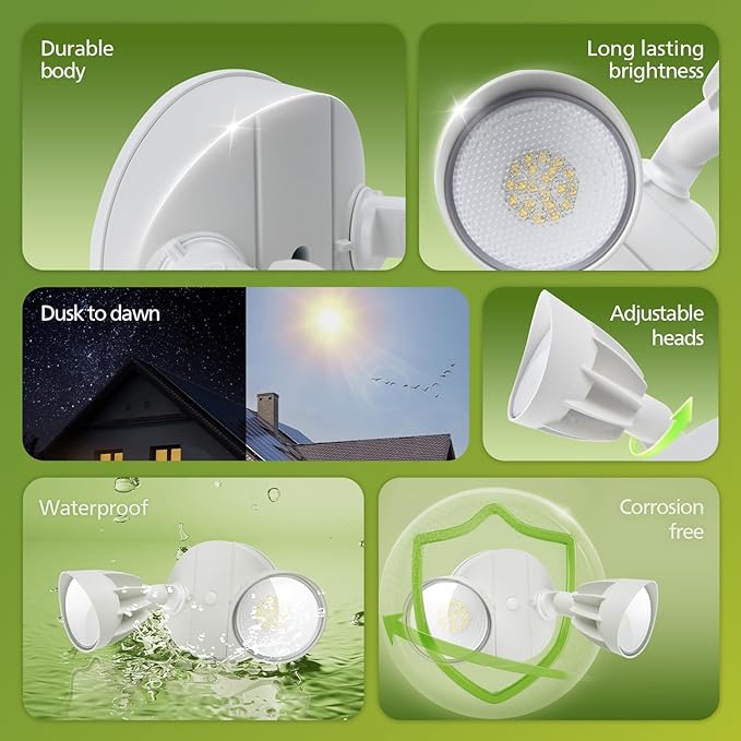 Philips Dusk to Dawn 44W 3500LM LED Security Flood Lights Outdoor, 5000K - Image 2