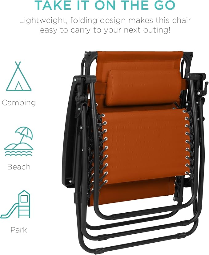 Best Choice Products 30” Wide Folding Zero Gravity Outdoor Recliner Patio - Image 9