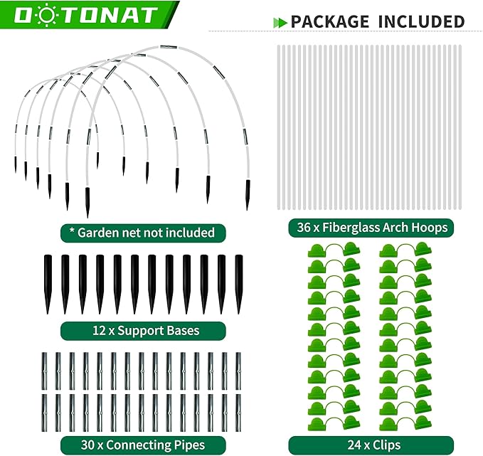 8FT Garden Hoops Grow Tunnel Kit - Image 2