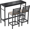 Outdoor Patio Bar Set 3 Piece, 2 Cushioned 41" Bar Stools, Metal Bar Table and by Unknown