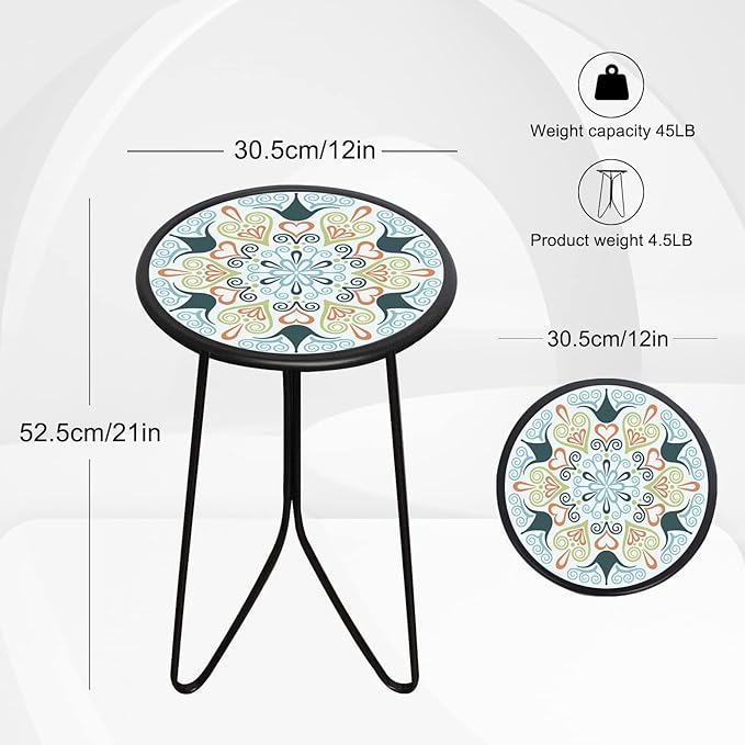 LIFFY Patio Side Table, Indoor Round Accent End Table - Image 3