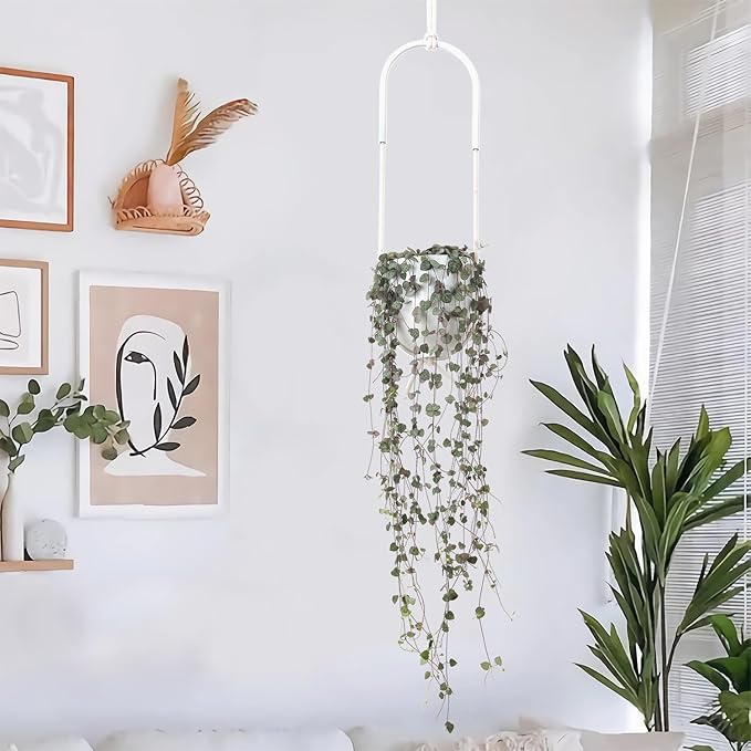 Boho Hanging Planter for Indoor Outdoor Plants Modern Wall and Ceiling Hanging - Image 7