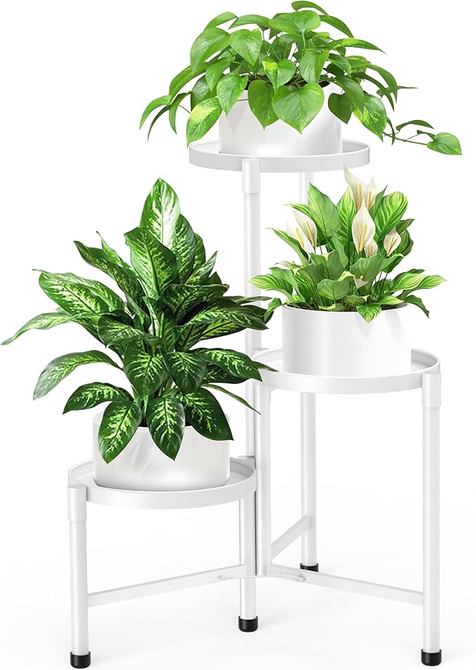 3 Tier Metal Corner Plant Stand Indoor Outdoor, Heightened widened 30 in Tall by ZOXILEN