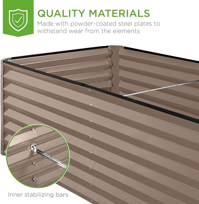 Best Choice Products 6x3x2ft Outdoor Metal Raised Garden Bed, Deep Root Box - Image 6
